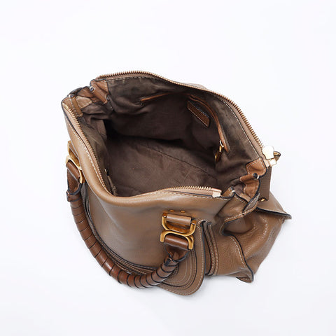 Chloe Leather Marcy Shoulder Out of stock Handbag Brown WS13774