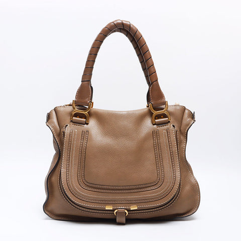 Chloe Leather Marcy Shoulder Out of stock Handbag Brown WS13774