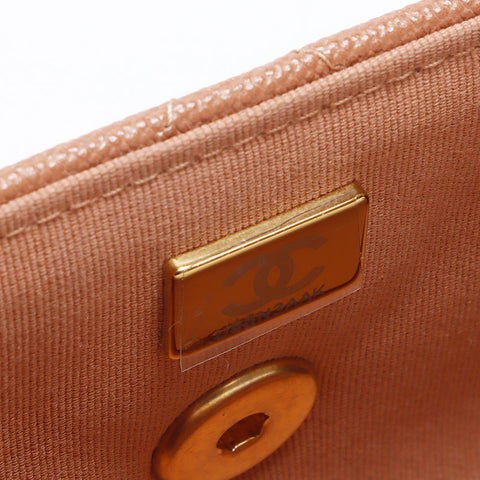 CHANEL Caviar Skin Chain COCO Mark Mini Shoulder Bag Brown WS13775