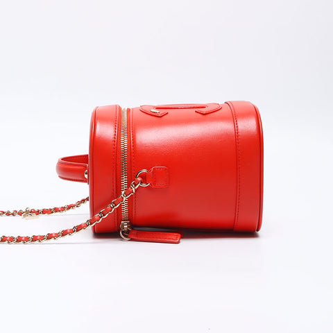 シャネル CHANEL 28番台 2019年 バニティ ココマーク チェーン ラムスキン ショルダーバッグ レッド WS13778