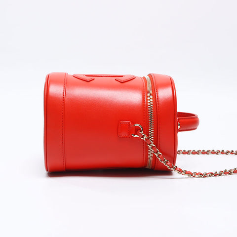 シャネル CHANEL 28番台 2019年 バニティ ココマーク チェーン ラムスキン ショルダーバッグ レッド WS13778