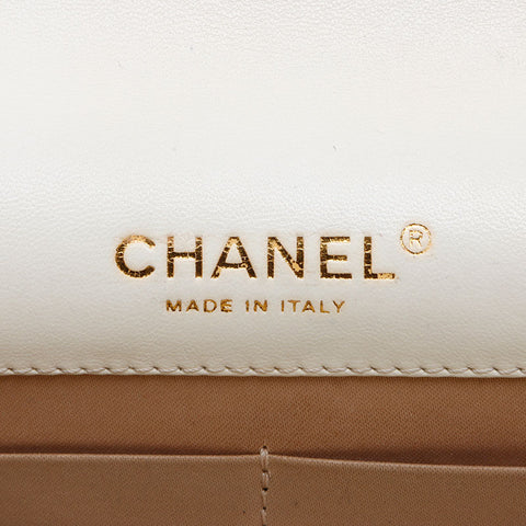 シャネル CHANEL 19番台 2014年 ココマーク チェーンウォレット ラムスキン ショルダーバッグ ホワイト WS13779