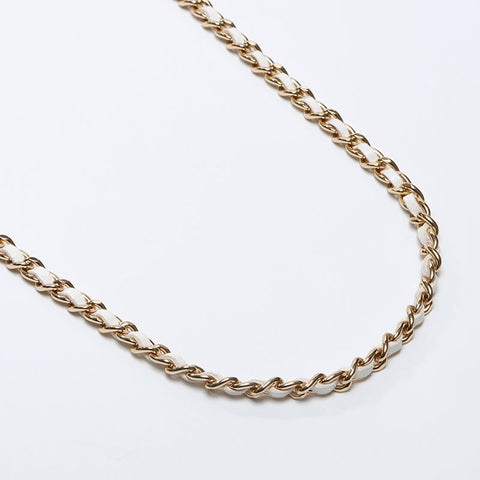 シャネル CHANEL 19番台 2014年 ココマーク チェーンウォレット ラムスキン ショルダーバッグ ホワイト WS13779