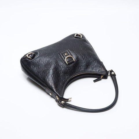 グッチ GUCCI GGシマ ホーボー レザー ショルダーバッグ ブラック WS13781