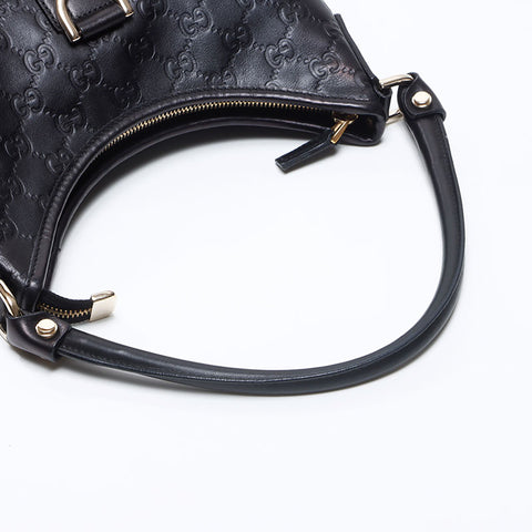 グッチ GUCCI GGシマ ホーボー レザー ショルダーバッグ ブラック WS13781