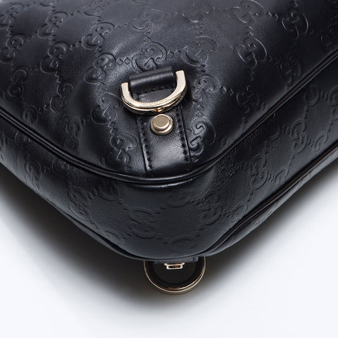 グッチ GUCCI GGシマ ホーボー レザー ショルダーバッグ ブラック WS13781