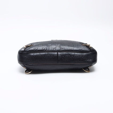 グッチ GUCCI GGシマ ホーボー レザー ショルダーバッグ ブラック WS13781