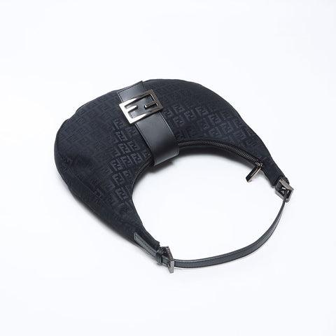 フェンディ FENDI ズッキーノ キャンバス ショルダーバッグ ブラック WS13785