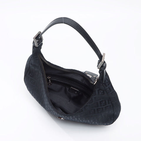 フェンディ FENDI ズッキーノ キャンバス ショルダーバッグ ブラック WS13785