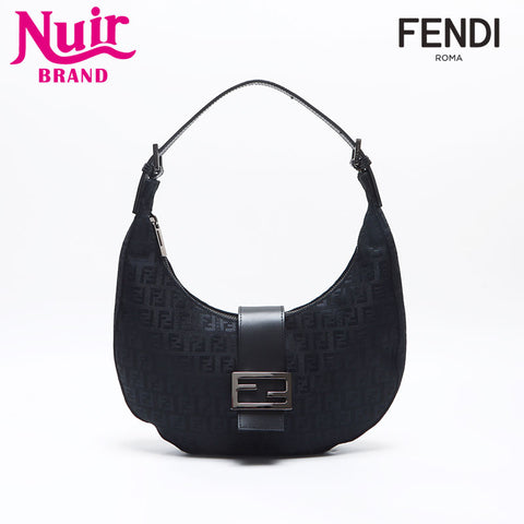 フェンディ FENDI ズッキーノ キャンバス ショルダーバッグ ブラック WS13785