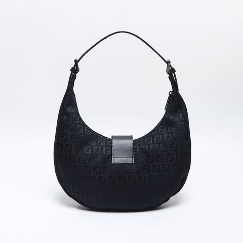 フェンディ FENDI ズッキーノ キャンバス ショルダーバッグ ブラック WS13785