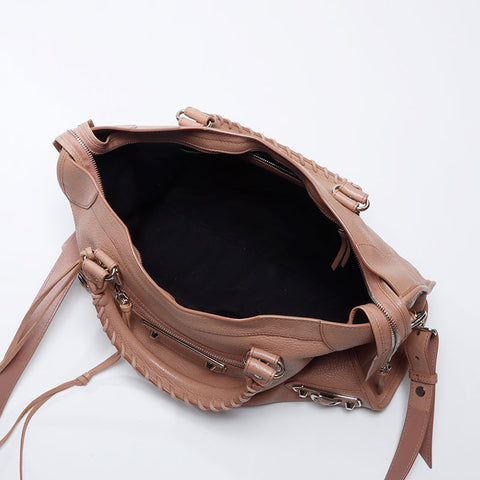 BALENCIAGA Metallic Edge City Leather Shoulder Bag pink WS13787