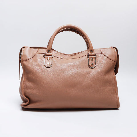 BALENCIAGA Metallic Edge City Leather Shoulder Bag pink WS13787