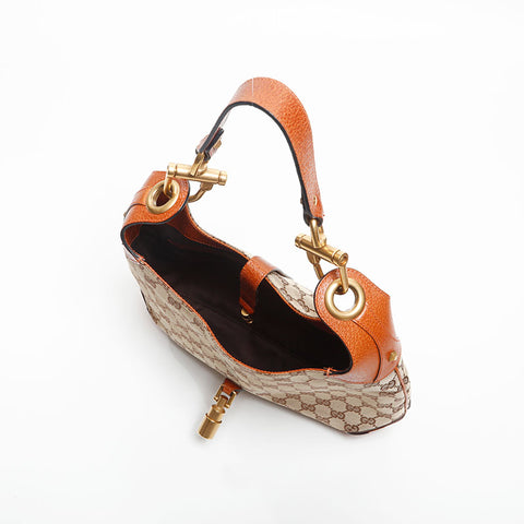 GUCCI New Jackie GG Canvas Shoulder Bag Brown WS13790