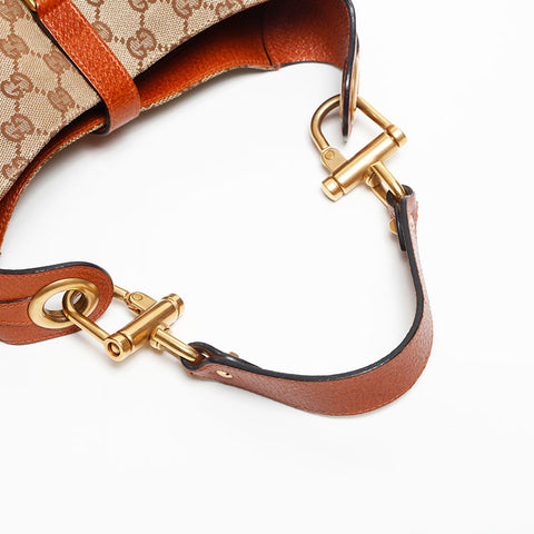 GUCCI New Jackie GG Canvas Shoulder Bag Brown WS13790