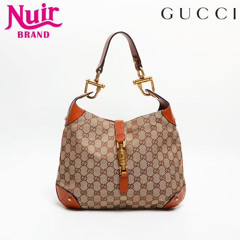 GUCCI New Jackie GG Canvas Shoulder Bag Brown WS13790