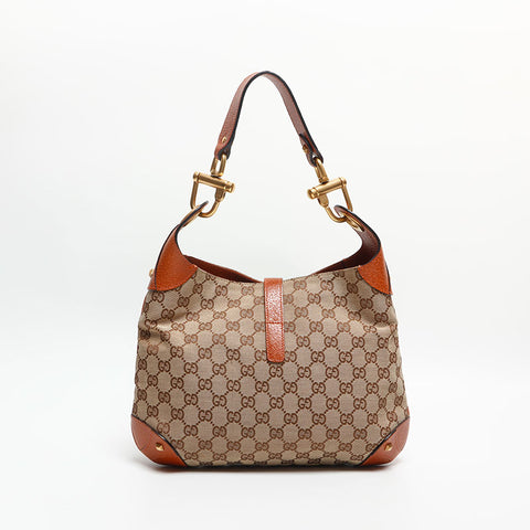 GUCCI New Jackie GG Canvas Shoulder Bag Brown WS13790