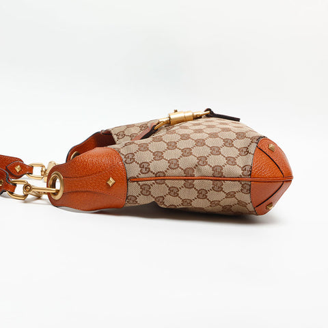 GUCCI New Jackie GG Canvas Shoulder Bag Brown WS13790