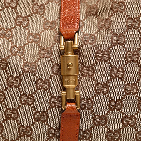 GUCCI New Jackie GG Canvas Shoulder Bag Brown WS13790