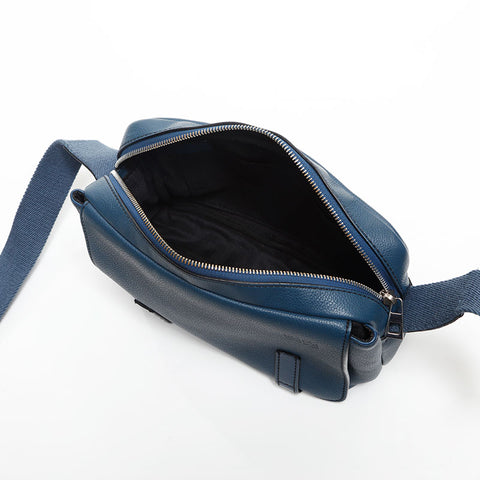 ロエベ LOEWE ミリタリー アナグラム レザー ショルダーバッグ ブルー WS13791
