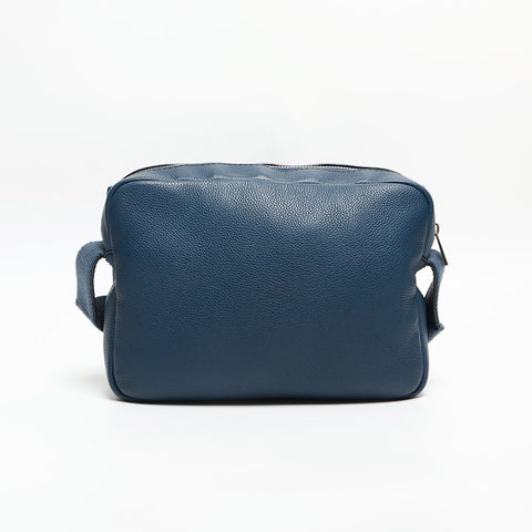 ロエベ LOEWE ミリタリー アナグラム レザー ショルダーバッグ ブルー WS13791