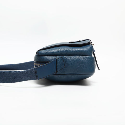 ロエベ LOEWE ミリタリー アナグラム レザー ショルダーバッグ ブルー WS13791