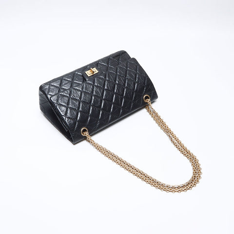 シャネル CHANEL 2.55 ダブルフラップ チェーン マトラッセ 27番台 2018-2019 ショルダーバッグ ブラック WS13794