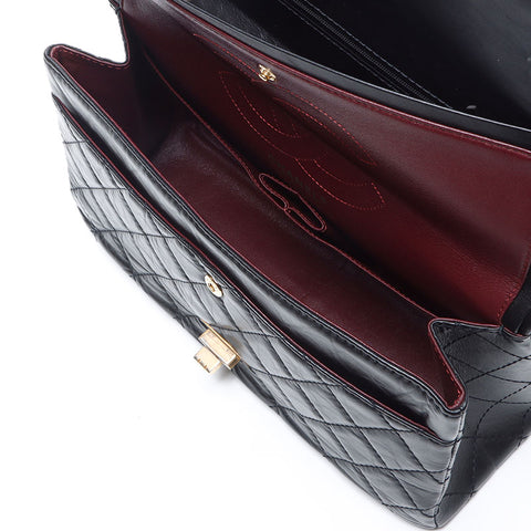 シャネル CHANEL 2.55 ダブルフラップ チェーン マトラッセ 27番台 2018-2019 ショルダーバッグ ブラック WS13794