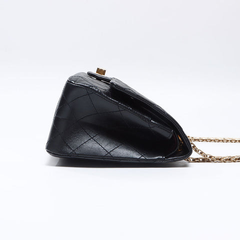 シャネル CHANEL 2.55 ダブルフラップ チェーン マトラッセ 27番台 2018-2019 ショルダーバッグ ブラック WS13794