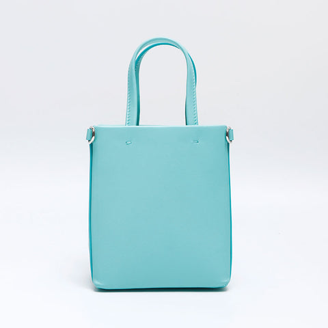 TIFFANY&Co. Mini shopping tote leather 2way Shoulder Bag blue WS13795