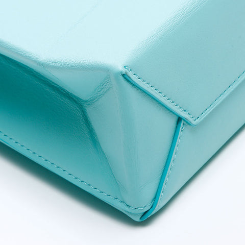 TIFFANY&Co. Mini shopping tote leather 2way Shoulder Bag blue WS13795