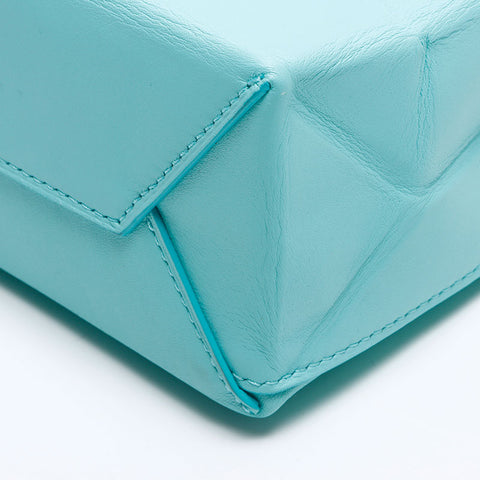 TIFFANY&Co. Mini shopping tote leather 2way Shoulder Bag blue WS13795