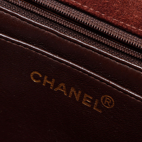 シャネル CHANEL 5番台 2000s スエード マトラッセ ショルダーバッグ ブラウン WS13796