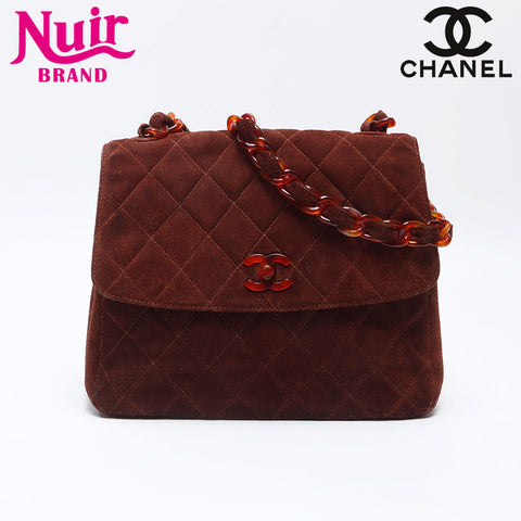 シャネル CHANEL 5番台 2000s スエード マトラッセ ショルダーバッグ ブラウン WS13796