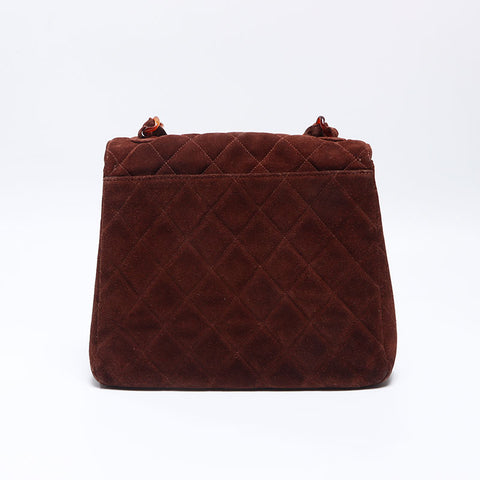 シャネル CHANEL 5番台 2000s スエード マトラッセ ショルダーバッグ ブラウン WS13796