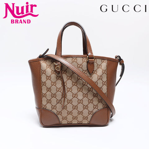 グッチ GUCCI GGキャンバス×レザー 2way ショルダーバッグ ブラウン WS13797