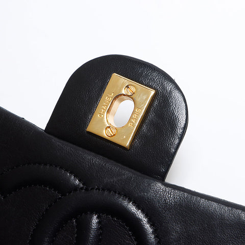 シャネル CHANEL 1番台 ラムスキン ミニマトラッセ チェーン 1985-1990s ショルダーバッグ ブラック WS13798