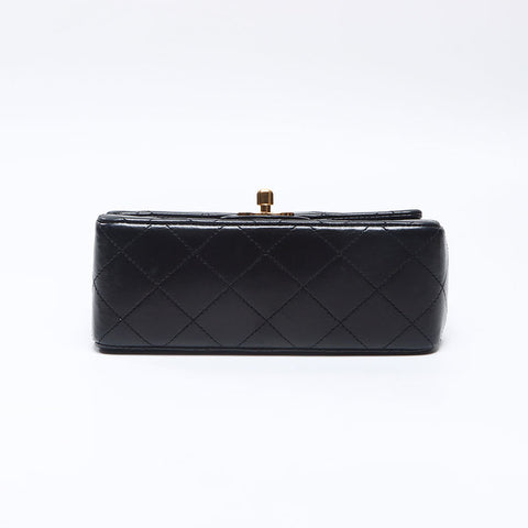 シャネル CHANEL 1番台 ラムスキン ミニマトラッセ チェーン 1985-1990s ショルダーバッグ ブラック WS13798
