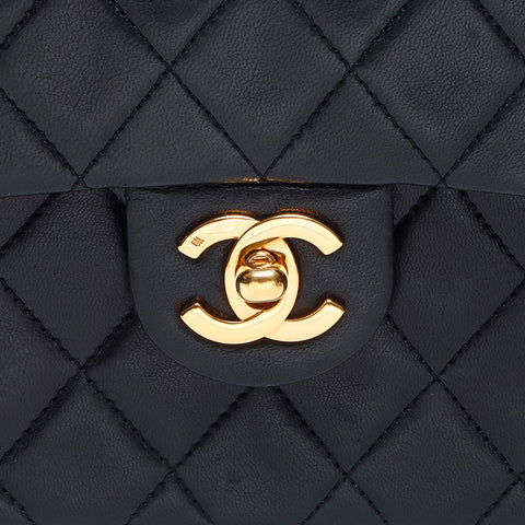 シャネル CHANEL 1番台 ラムスキン ミニマトラッセ チェーン 1985-1990s ショルダーバッグ ブラック WS13798