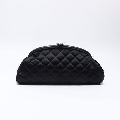 シャネル CHANEL 11番台 2007-2008 サテン クラッチバッグ ブラック WS13799