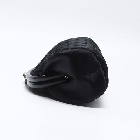 シャネル CHANEL 11番台 2007-2008 サテン クラッチバッグ ブラック WS13799