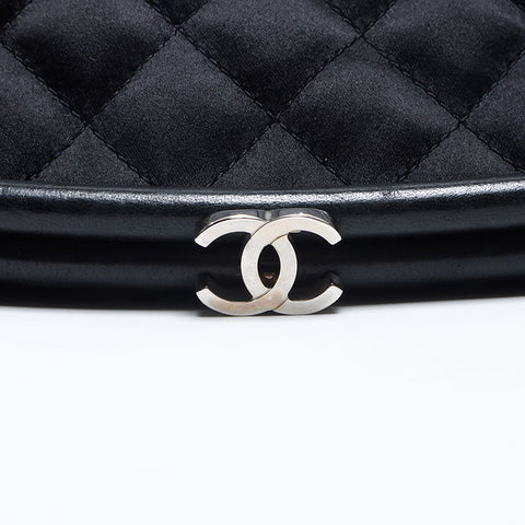 シャネル CHANEL 11番台 2007-2008 サテン クラッチバッグ ブラック WS13799
