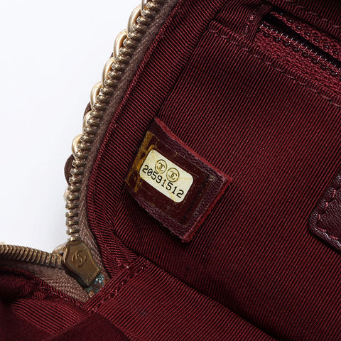 CHANEL 2014-2015 Mini sac pour appareil photo en cuir d'agneau Sac à bandoulière avec chaîne Marron WS13800