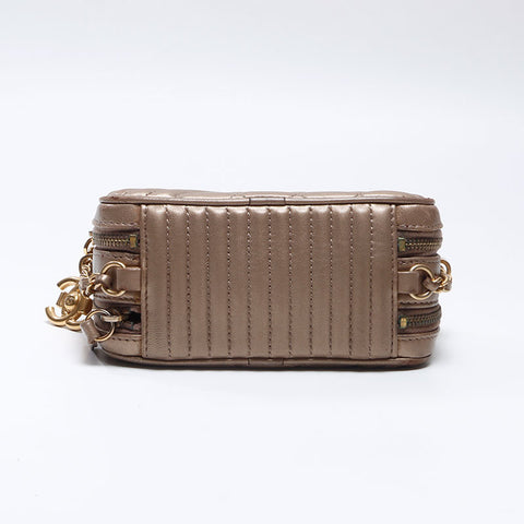 シャネル CHANEL 20番台 2014-2015 ラムスキン ミニ カメラバッグ チェーン ショルダーバッグ ブラウン WS13800