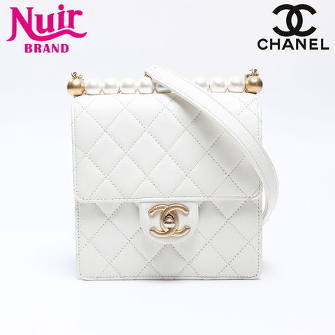 シャネル CHANEL パール チェーン ミニマトラッセ 29番台 2019-2020 ショルダーバッグ ホワイト WS13801