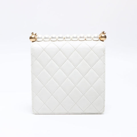 シャネル CHANEL パール チェーン ミニマトラッセ 29番台 2019-2020 ショルダーバッグ ホワイト WS13801