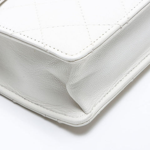 CHANEL Pearl Chain Mini Matelasse 29th Series 2019-2020 Shoulder Bag white WS13801