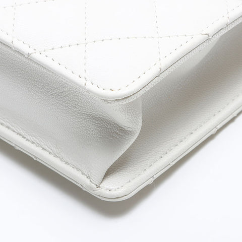 CHANEL Pearl Chain Mini Matelasse 29th Series 2019-2020 Shoulder Bag white WS13801