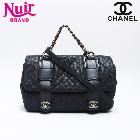 シャネル CHANEL 14番台 2way レザー ラメ メッセンジャーバッグ 2010-2011 ショルダーバッグ ブラック WS13802