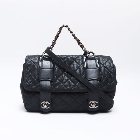 シャネル CHANEL 14番台 2way レザー ラメ メッセンジャーバッグ 2010-2011 ショルダーバッグ ブラック WS13802